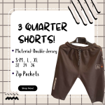 Premium Brown 3 Quarter Shorts for Men - Extra Comfort, Comfort Stretch, Export Quality