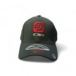 Black Sports Cap with Red Embroidered Logo | Adjustable Athletic Hat | UV Protection | Ideal for Outdoor Activities