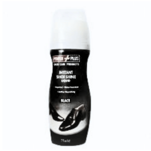Power Plus instant Shoes Shine Liquid Water Resistant Polish 75ML / Black