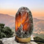 Himalayan Grey Natural Shape Salt Lamp (2/3kg) - Multi-Color Variants: Grey, White, Pink for Air Purification & Mood Lighting