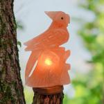 Hand-Crafted Parrot on Tree Salt Lamp - High Quality, Big Size Himalayan Rock Salt Lamp with 15W Bulb