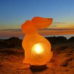 Hand-Carved Himalayan Rabbit Shape Salt Lamp - 3/4kg | Natural Air Purifier & Soothing Night Light