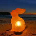 Hand-Carved Himalayan Rabbit Shape Salt Lamp - 3/4kg | Natural Air Purifier & Soothing Night Light