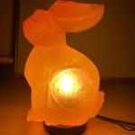 Hand-Carved Himalayan Rabbit Shape Salt Lamp - 3/4kg | Natural Air Purifier & Soothing Night Light