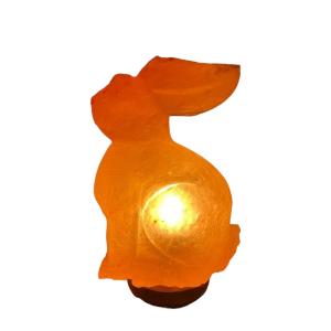 Hand-Carved Himalayan Rabbit Shape Salt Lamp - 3/4kg | Natural Air Purifier & Soothing Night Light