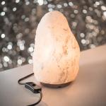 Himalayan Grey Natural Shape Salt Lamp (2/3kg) - Multi-Color Variants: Grey, White, Pink for Air Purification & Mood Lighting