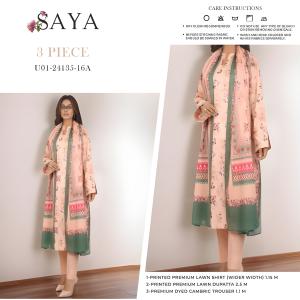 Saya Lawn | Unstitched Original 3pc Printed New Collection Casual Wear