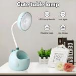 Led Table Lamp Usb Rechargeable Flexible Desk Lamp With Pen Holder Cute Dormitory Eyes Protection Reading Light Bedside Lamp (random Color)