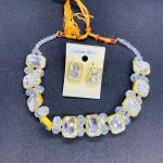 Crystal White Stones Choker Necklace & Earrings Set (Premium Quality)