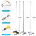Floor Scrub Brush 2 In 1 Cleaning Brush Long Handle Removable Wiper Magic Broom Brush Squeegee Tile Kitchen Cleaning Tools