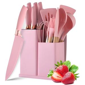 19 Pcs Silicon Cooking & Knife Set (random Color)