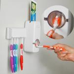 Hands-Free Toothpaste Dispenser & Brush Holder Combo