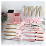 19 Pcs Silicon Cooking & Knife Set (random Color)