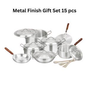 Ajwa Cookware Metal Finish 15-Piece Gift Set