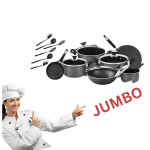 Jumbo 18-Piece Black Cookware Gift Set