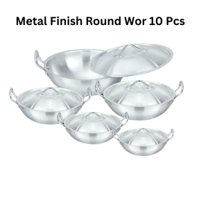 Ajwa Cookware 10-Piece Metal Finish Round Wok Set