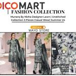 Munarq By Nisha Designer Lawn | Unstitched Collection 3 Pieces Casual Wear | Summer 24