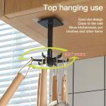 Rotating Sticking Hook Kitchen Tools Spoon Holder Stand 360 Degrees Rotated Punch