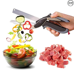 Clever Cutter2 In 1 Knife & Cutting Board Utility Cutter Stainless Steel Ourdoor Smart Vegetable Chops Your Favorite Fruits, Vegetables, Meats, Cheeses & More In Second