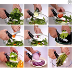 Clever Cutter2 In 1 Knife & Cutting Board Utility Cutter Stainless Steel Ourdoor Smart Vegetable Chops Your Favorite Fruits, Vegetables, Meats, Cheeses & More In Second