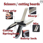 Clever Cutter2 In 1 Knife & Cutting Board Utility Cutter Stainless Steel Ourdoor Smart Vegetable Chops Your Favorite Fruits, Vegetables, Meats, Cheeses & More In Second