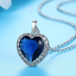 Love Large Heart Blue Pendant