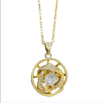 Gold Plated Circle Pendant Locket, Stainless Steel