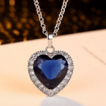 Love Large Heart Blue Pendant