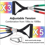 11(PCS) Power Exercise Resistance Band Set 5 In 1 Fitness  Men And Women