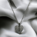 Stainless Steel Silver Wings To Fly Heart Pendant with Chain  925