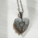 Stainless Steel Silver Wings To Fly Heart Pendant with Chain  925