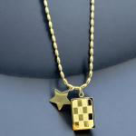 Checker Pendant Necklace