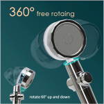 Shower Head 360 Degree Rotation Water Saving Flow Turbofan Hydraulic Injection High Pressure Sprayer Bathroom Accessories