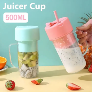 500ml Portable Juicer With Straw USB Electric Stainless Steel Fruit Juicer Cup Extractor Blender Juice Maker Machine For Kitchen