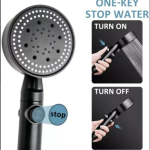 5 Modes Adjustable Shower Head High Pressure Water Saving Shower One-Key Stop Water Massage Shower Head For Bathroom Accessories