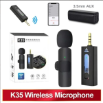 K35 Wireless MicroPhone 3.5MM JACK K35 Lavalier True Wireless Single Microphone