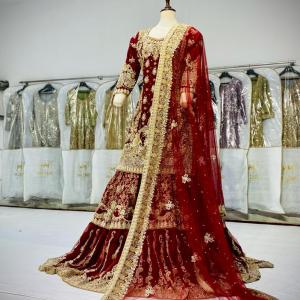 Stunning Red blooded Maxi with Golden touch ( Customised based sample)