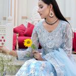 CLASSIFYING CLASSY: ADORABLE HEAVY EMBROIDERED ICE-BLUE MAXI DRESS -MAXI DRESS