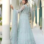 GORGEOUS BRIDAL DRESS: EMBROIDERED ICE-PISTA MAXI ELEGANCE