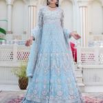 CLASSIFYING CLASSY: ADORABLE HEAVY EMBROIDERED ICE-BLUE MAXI DRESS -MAXI DRESS