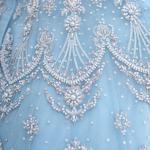 CLASSIFYING CLASSY: ADORABLE HEAVY EMBROIDERED ICE-BLUE MAXI DRESS -MAXI DRESS