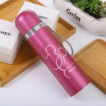 Imported Best Quality Mickey Mouse Sketched Stainless Steel Water Bottle BLUE COLOUR for Hot & Cold Water, Vacuum Flask for School Kids, Boys and Girls - 500ml.