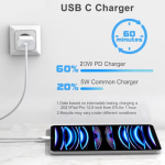 Original 20W USB-C Charger For iPhone Charger 20W Wall Charger For iPhone Cable USB-C Adapter For iPhone15 14 13 12 11