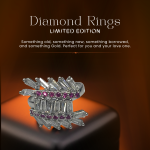 Sk-Jewellers Vintage Retro 2ct Ruby VS Cluster Cocktail Ring – White Gold Design, Sparkling Cluster, Multiple Color Options – Elegant Jewelry for Special Occasions