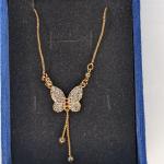 SK-Jewellers Gold Butterfly Design Necklace – Elegant 18K Gold Plated Pendant with Delicate Butterfly Motif – Perfect Gift for Women