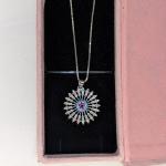 Sk-Jewellers Good Luck Gift 925 Sterling Silver CZ Sun Shaped Blue Evil Eye Necklace Pendant – Minimalist Handmade Necklace for Women – Protection & Prosperity Gift