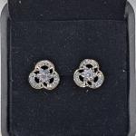 Sk-Jewellers Rhodium Plated AD Tri Circular Studs Earring – Elegant & Sparkling AD Stones – Available in Multiple Colors – Perfect for Weddings, Parties, and Daily Wear