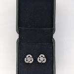 Sk-Jewellers Rhodium Plated AD Tri Circular Studs Earring – Elegant & Sparkling AD Stones – Available in Multiple Colors – Perfect for Weddings, Parties, and Daily Wear