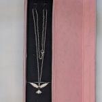 SK-Jewellers Silver Phoenix Rising Necklace – Sterling Silver Plated Pave CZ Bird Drop Pendant with Infinity Close – Symbol of Rebirth and Strength