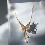 SK-Jewellers Gold Butterfly Design Necklace – Elegant 18K Gold Plated Pendant with Delicate Butterfly Motif – Perfect Gift for Women